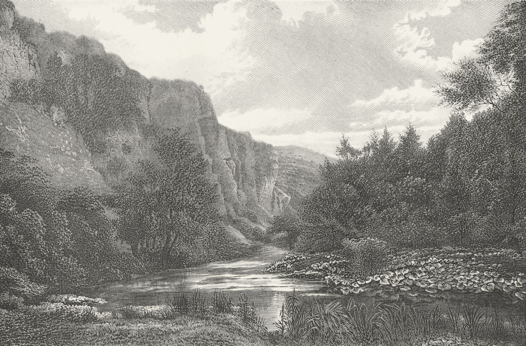 DERBYS. Dove, Dovedale. Barbner sepia 1895 old antique vintage print picture